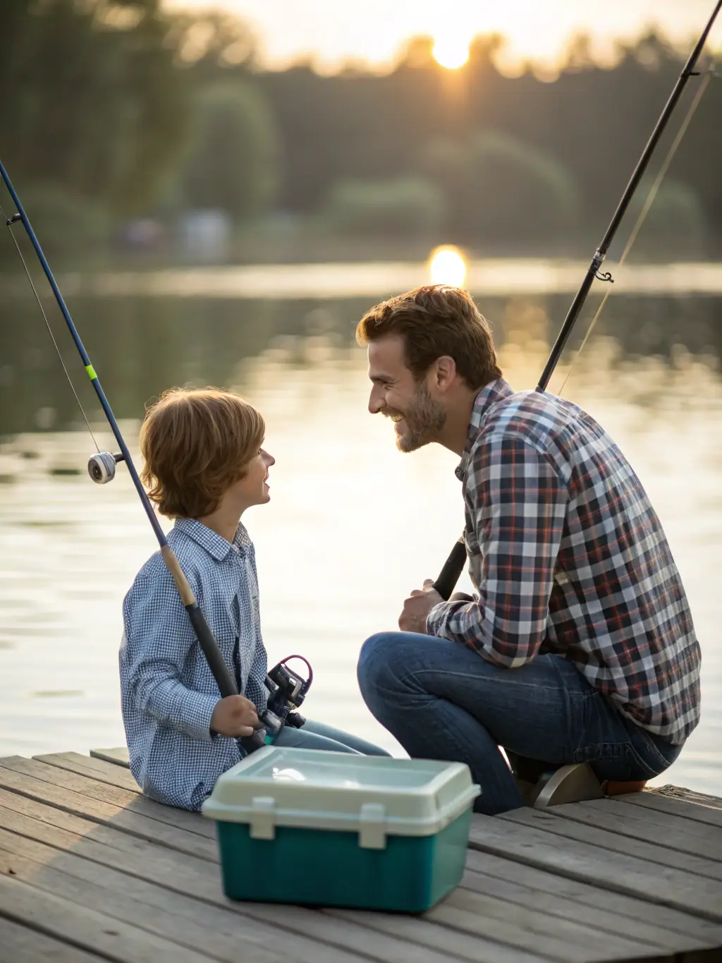 A group of children learning to fish with guidance from an instructor, emphasizing the educational aspect of the community fishing program.